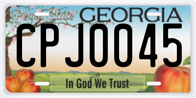 GA license plate CPJ0045