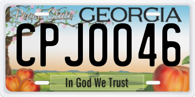 GA license plate CPJ0046