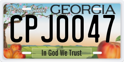 GA license plate CPJ0047