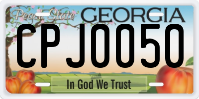 GA license plate CPJ0050