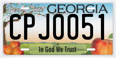GA license plate CPJ0051
