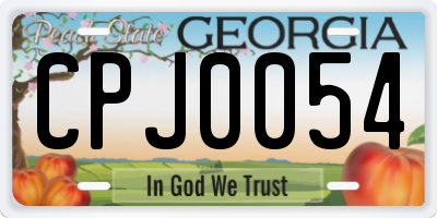 GA license plate CPJ0054