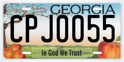 GA license plate CPJ0055