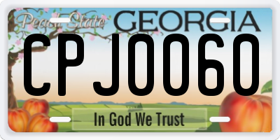 GA license plate CPJ0060