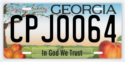 GA license plate CPJ0064