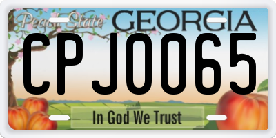 GA license plate CPJ0065