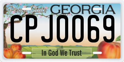 GA license plate CPJ0069