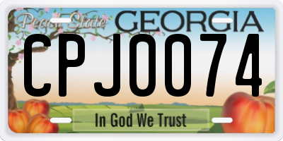 GA license plate CPJ0074