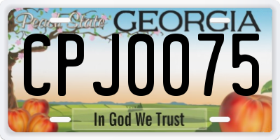 GA license plate CPJ0075