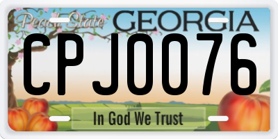 GA license plate CPJ0076