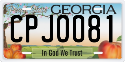 GA license plate CPJ0081
