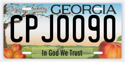 GA license plate CPJ0090