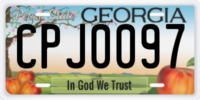 GA license plate CPJ0097