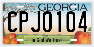 GA license plate CPJ0104