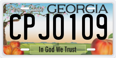 GA license plate CPJ0109