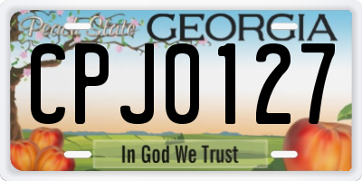 GA license plate CPJ0127
