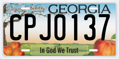 GA license plate CPJ0137