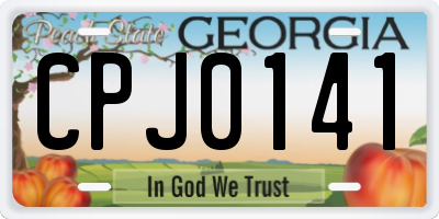 GA license plate CPJ0141