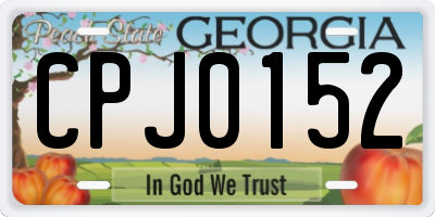 GA license plate CPJ0152