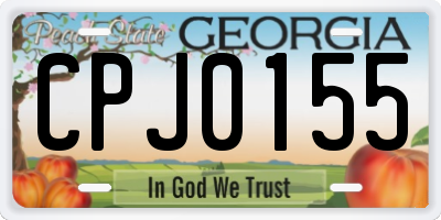 GA license plate CPJ0155