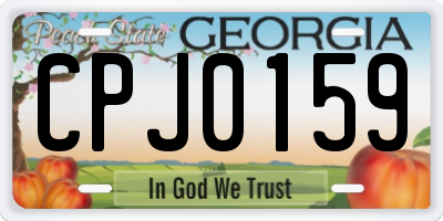 GA license plate CPJ0159