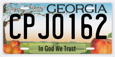 GA license plate CPJ0162