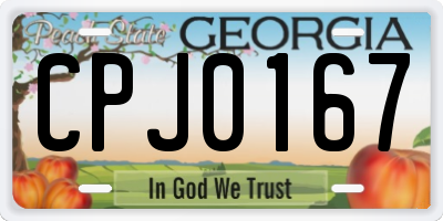 GA license plate CPJ0167