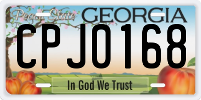 GA license plate CPJ0168