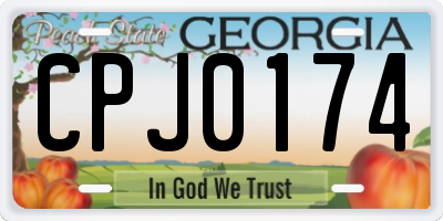 GA license plate CPJ0174