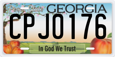 GA license plate CPJ0176