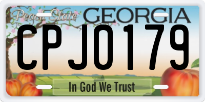 GA license plate CPJ0179