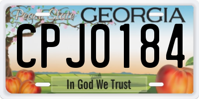 GA license plate CPJ0184