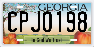 GA license plate CPJ0198