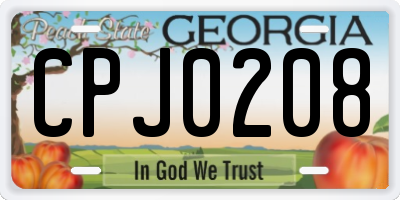 GA license plate CPJ0208