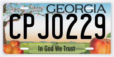 GA license plate CPJ0229
