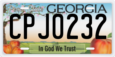 GA license plate CPJ0232