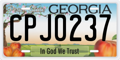 GA license plate CPJ0237