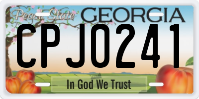 GA license plate CPJ0241