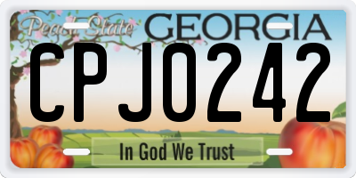 GA license plate CPJ0242