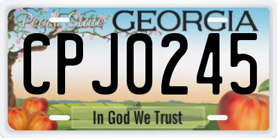 GA license plate CPJ0245