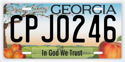 GA license plate CPJ0246