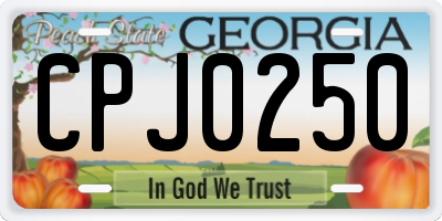 GA license plate CPJ0250