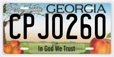GA license plate CPJ0260