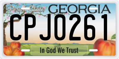 GA license plate CPJ0261
