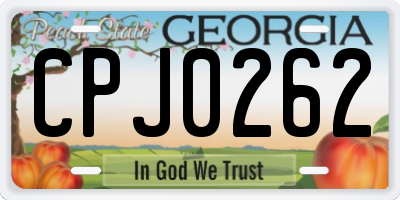 GA license plate CPJ0262