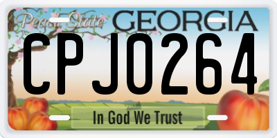 GA license plate CPJ0264