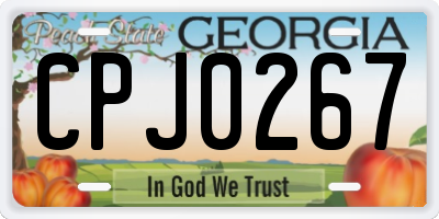 GA license plate CPJ0267
