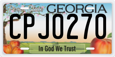 GA license plate CPJ0270