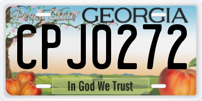 GA license plate CPJ0272