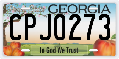 GA license plate CPJ0273